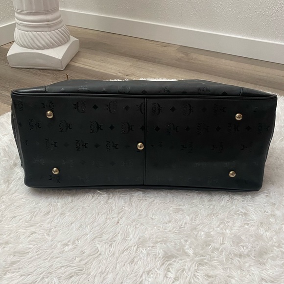 Vintage MCM Viestos Logo Print Black Overnight Bag Large XL - Picture 16 of 16